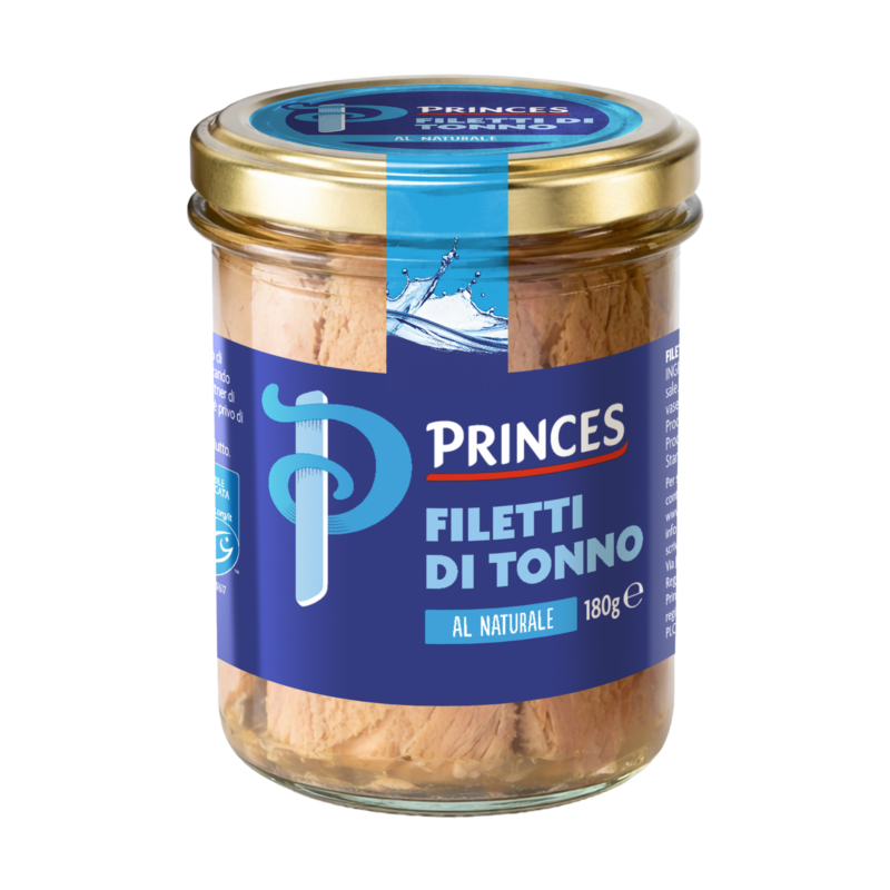 Yellowfin tuna fillets in Brine 180g jar